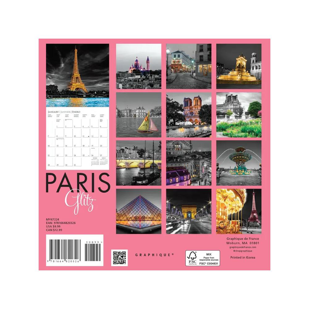 Graphique 2024 Mini Calendar Paris Glitz